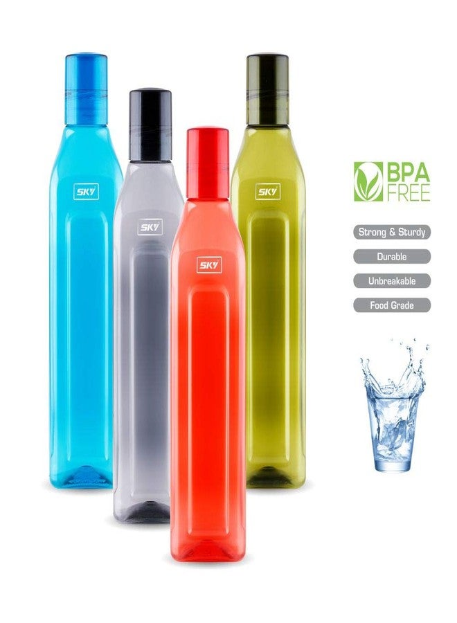 Sky Miami Unbreakable PET Water Bottle, Set of 4, 1000 ml, Multicolor - Image 3